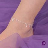  Sterling Silver Ankle Bracelet -Lắc Chân Bạc 925 Kiểu Ngôi Sao, Ổ Khóa & Chia Khóa - Falling Star Key - 306LCT 