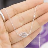  Dây Chuyền Bạc 925 Lá Đính Đá Nữ Tính - Net Stone Leaf & 1 Stone Silver Necklace 841DCH 