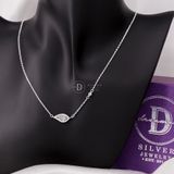  Dây Chuyền Bạc 925 Lá Đính Đá Nữ Tính - Net Stone Leaf & 1 Stone Silver Necklace 841DCH 