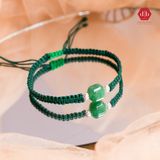  Vòng Dây Thắt Handmade Đá Lu Thống Chiêu Tài Lộc Mix Charm Bạc 925 - Vòng Đá Phong Thủy 