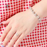  Nhẫn Bạc 925 - Nhẫn Trái Tim 1 Viên Đá & Line Đá Stone In Heart Chain 1819NH 