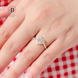  Nhẫn Bạc 925 - Nhẫn Trái Tim 1 Viên Đá & Line Đá Stone In Heart Chain 1819NH 