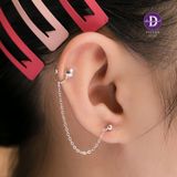  Hoa Tai Bạc 925 Phối Kiểu Kẹp Vành Tai -  Earcuff String Double Dottie 2501EE 