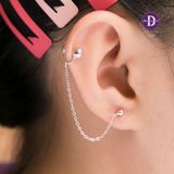  Hoa Tai Bạc 925 Phối Kiểu Kẹp Vành Tai -  Earcuff String Double Dottie 2501EE 