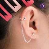  Hoa Tai Bạc 925 Phối Kiểu Kẹp Vành Tai -  Earcuff String Double Dottie 2501EE 