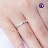  Nhẫn Bạc 925 2 Line 1 Đính Đá 1 Trơn Curvy Stone Line 2256NH Ddreamer 