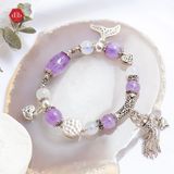  Vòng Đá Phong Thủy - Lu Thống Thạch Anh Tím & Moon Phối Charm Bạc 925 