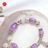  Vòng Đá Phong Thủy - Lu Thống Thạch Anh Tím & Moon Phối Charm Bạc 925 