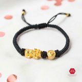  Vòng Thắt May Mắn Charm Tỳ Hưu Ngậm Đồng Tiền - Charm Bạc 925 - Vòng Dây Thắt Thủ Công Theo Yêu Cầu 