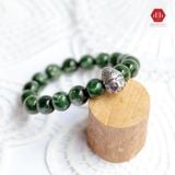  Vòng Đá Phong Thủy - Đá Mắt Rồng Xanh Lá Charm Bạc 925 Mặt Phật 