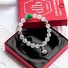 Vòng Đá Phong Thủy - Lu Thống Cẩm Thạch phối Moon Stone & Charm Bạc 925 Túi Tiền