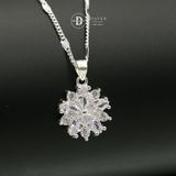  Mặt Dây Chuyền Bạc 925 Mặt Dây Chuyền Khoen Snowflake Medal (5 Viên Đá Giọt Nước)- Silver 925 Neckplace - MDC117 