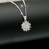  Mặt Dây Chuyền Bạc 925 Mặt Dây Chuyền Khoen Snowflake Medal (5 Viên Đá Giọt Nước)- Silver 925 Neckplace - MDC117 