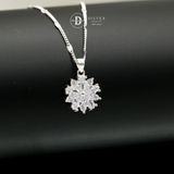  Mặt Dây Chuyền Bạc 925 Mặt Dây Chuyền Khoen Snowflake Medal (5 Viên Đá Giọt Nước)- Silver 925 Neckplace - MDC117 