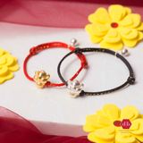  Vòng Thắt Dây Đỏ May Mắn Charm Chuột Chữ Phúc Vàng & Chuông Bạc 925 - Vòng Thắt Thủ Công Theo Yêu Cầu 