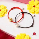  Vòng Thắt Dây Đỏ May Mắn Charm Chuột Chữ Phúc Vàng & Chuông Bạc 925 - Vòng Thắt Thủ Công Theo Yêu Cầu 