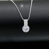  Dây Chuyền Bạc 925 Dây Chuyền Premium Diamond Flower Đai Đá Baguette MDC457 SP064 