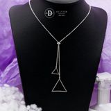  Dây Chuyền Bạc 925 Dây Chuyền Dáng Dài Xích Dẹp Tam Giác Long Necklace - Double Triangles 819DCT 