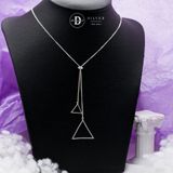  Dây Chuyền Bạc 925 Dây Chuyền Dáng Dài Xích Dẹp Tam Giác Long Necklace - Double Triangles 819DCT 