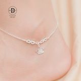  Lắc Chân Vương Miện Trái Tim Đính Đá - Lắc Chân Bạc 925 Sparkling Heart & Princess Crown 350LCH 