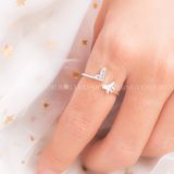  Nhẫn Bạc 925 Hình Bướm và Trái Tim Xinh Xắn - Heart & Butterfly Ring 2103NH 