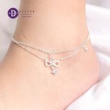  Lắc Chân Bạc 925 - Lắc Chân Heart Sparkling Infinity Falling Star - Star & Round Stone Silver Anklet - 498LCH 