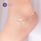  Sterling Silver Ankle Bracelet-Lắc Chân Freesize - Love - Heart - Arrow-204LCH 