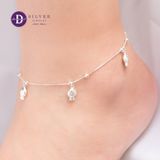  Sterling Silver Ankle Bracelet-Lắc Chân 3 Con Cá - 3 Fat Fish-040LCT 