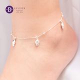  Sterling Silver Ankle Bracelet-Lắc Chân 3 Con Cá - 3 Fat Fish-040LCT 