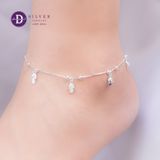  Sterling Silver Ankle Bracelet-Lắc Chân Bạc 925- Lắc Chân Freesize Dép Hè -Flip Flop-169LCT 