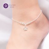  Lắc Chân Vương Miện Trái Tim Đính Đá - Lắc Chân Bạc 925 Sparkling Heart & Princess Crown 350LCH 