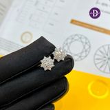  Bông Tai Hoa Tuyết Đá Moissanite 4Li - Bông Tai Nữ Đính Đá Moissanite - Moissanite 4.0mm Sterling Silver Snowflake Earrings MBT006-1 