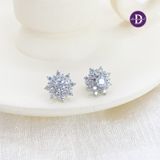  Bông Tai Hoa Tuyết Đá Moissanite 4Li - Bông Tai Nữ Đính Đá Moissanite - Moissanite 4.0mm Sterling Silver Snowflake Earrings MBT006-1 