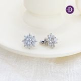  Bông Tai Hoa Tuyết Đá Moissanite 4Li - Bông Tai Nữ Đính Đá Moissanite - Moissanite 4.0mm Sterling Silver Snowflake Earrings MBT006-1 