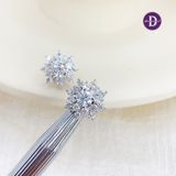  Bông Tai Hoa Tuyết Đá Moissanite 4Li - Bông Tai Nữ Đính Đá Moissanite - Moissanite 4.0mm Sterling Silver Snowflake Earrings MBT006-1 