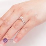  Nhẫn Princess Đá Moissanite 4.5li - Đai Dày 4 Chấu (Size 1.7)- Nhẫn Bạc 925 Cao Cấp Đính Moissanite 4.5mm Sterling Silver Ring-MR008 