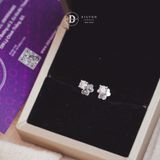  Bông Tai Đá Moissanite Kiểu 4 Chấu Chuôi Vặn Bạc 950 Xi Vàng Trắng Cao Cấp - Moissanite Silver Earrings MBT010 - MBT011 - MBT012 