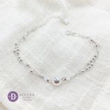  Big Silver Ball Sterling Silver Bracelet - Vòng Tay Bạc 925 2 Dây Mì Bi Bạc & Bi Lớn 647VTT 