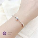  Big Silver Ball Sterling Silver Bracelet - Vòng Tay Bạc 925 2 Dây Mì Bi Bạc & Bi Lớn 647VTT 