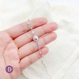  Big Silver Ball Sterling Silver Bracelet - Vòng Tay Bạc 925 2 Dây Mì Bi Bạc & Bi Lớn 647VTT 