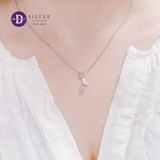  Dây Chuyền Nữ 3 Chiếc Lá Đính Đá Rơi-Dây Chuyền Bạc 925- Falling 3 Leafs -Silver 925 Ddreamer Jewelry 1140DCH 