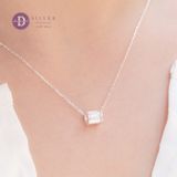  Dây Chuyền Nữ Mặt Đá Trụ Baguette (Lớn)- Dây Chuyền Bạc 925- Tube Rectangle Stone - Silver 925 Ddreamer Jewelry-881DCH 