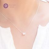  Dây Chuyền Nữ Mặt Đá Trụ Baguette (Lớn)- Dây Chuyền Bạc 925- Tube Rectangle Stone - Silver 925 Ddreamer Jewelry-881DCH 