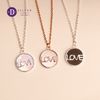 Silver Necklace LOVE Circle Pendant  - Dây Chuyền Bạc 925 Cao Cấp Mặt Tròn Xà Cừ Trắng Ddreamer 1180DCH