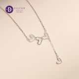  Silver Necklace 4 Flying Hearts - Dây Chuyền Bạc 925 Cao Cấp  4 Trái Tim Đính Đá  Ddreamer 118́̃7DCH 