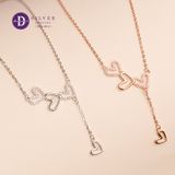  Silver Necklace 4 Flying Hearts - Dây Chuyền Bạc 925 Cao Cấp  4 Trái Tim Đính Đá  Ddreamer 118́̃7DCH 