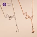  Silver Necklace 4 Flying Hearts - Dây Chuyền Bạc 925 Cao Cấp  4 Trái Tim Đính Đá  Ddreamer 118́̃7DCH 