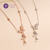 Silver Necklace Baguette Stone 3 Butterfly & 2 CZ Stones - Dây Chuyền Bạc 925 Cao Cấp 3 Cánh Bướm Đính ĐáDdreamer 118́8DCH