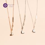  Silver Necklace Heart & Love Tag Chain - Dây Chuyền Bạc 925 Cao Cấp Trái Tim Love  Ddreamer 284DCH 