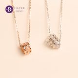  Silver Necklace  Baguette Stone Tube & DEAR Box - Dây Chuyền Bạc 925 Cao Cấp Hộp Trụ Chữ DEAR Đính Đá Baguette Ddreamer 1190DCH 